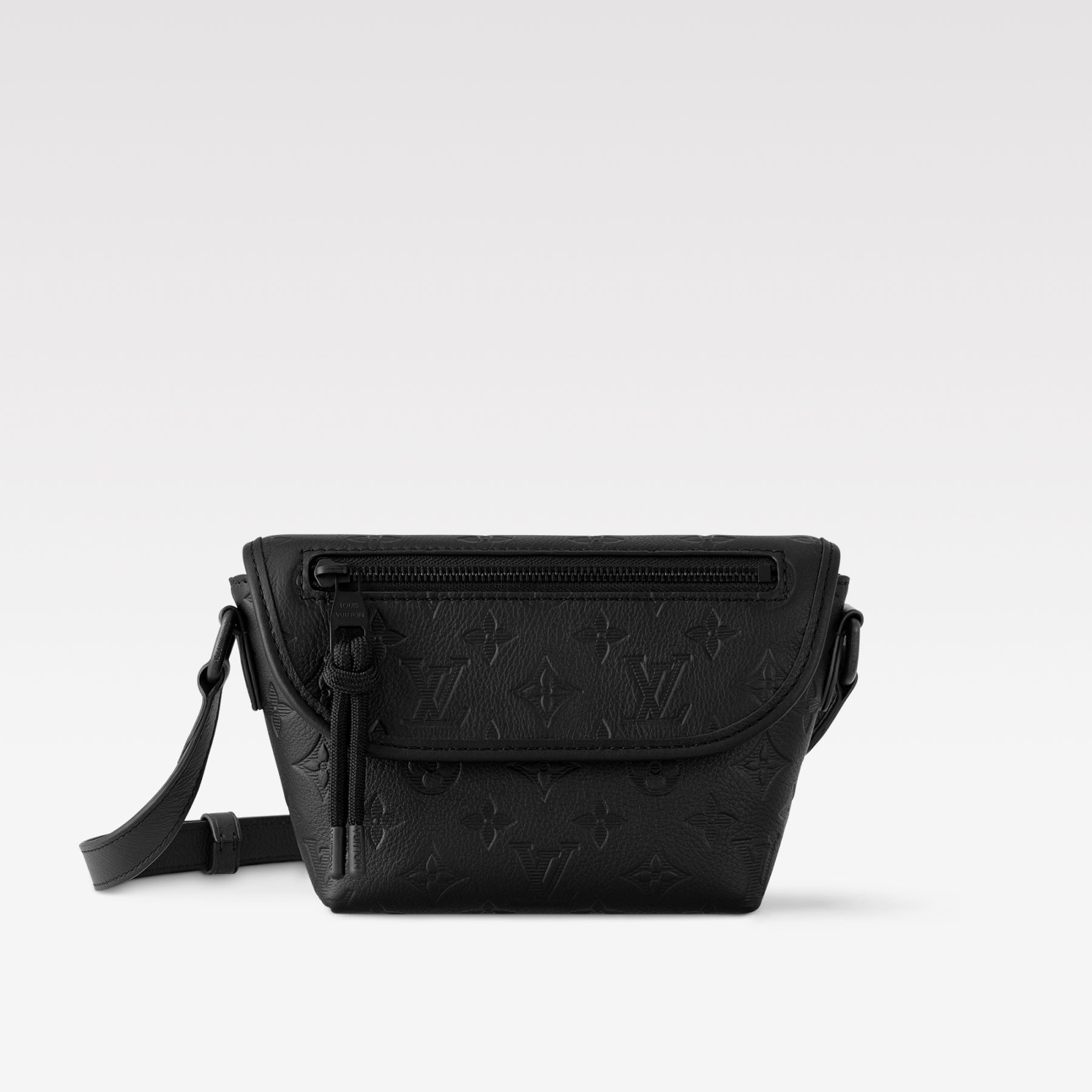 Designer Monogram Pulse Black Embossed Messenger Bag - Gorchic - $135.99