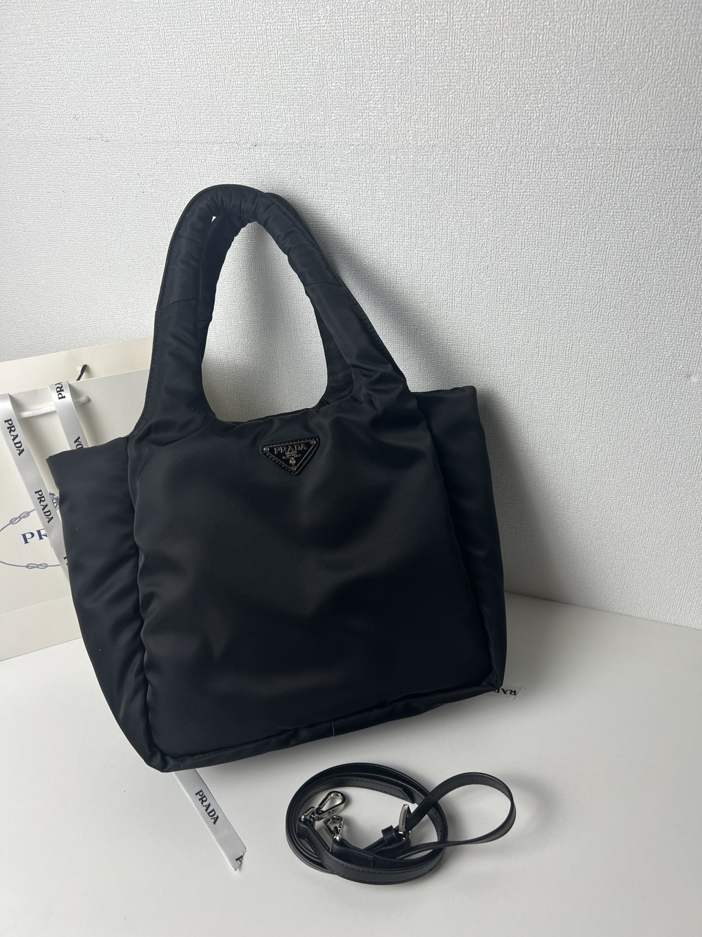 Saffiano texture Nylon Cotton Large Tote Bag - Gorchic - $136.99