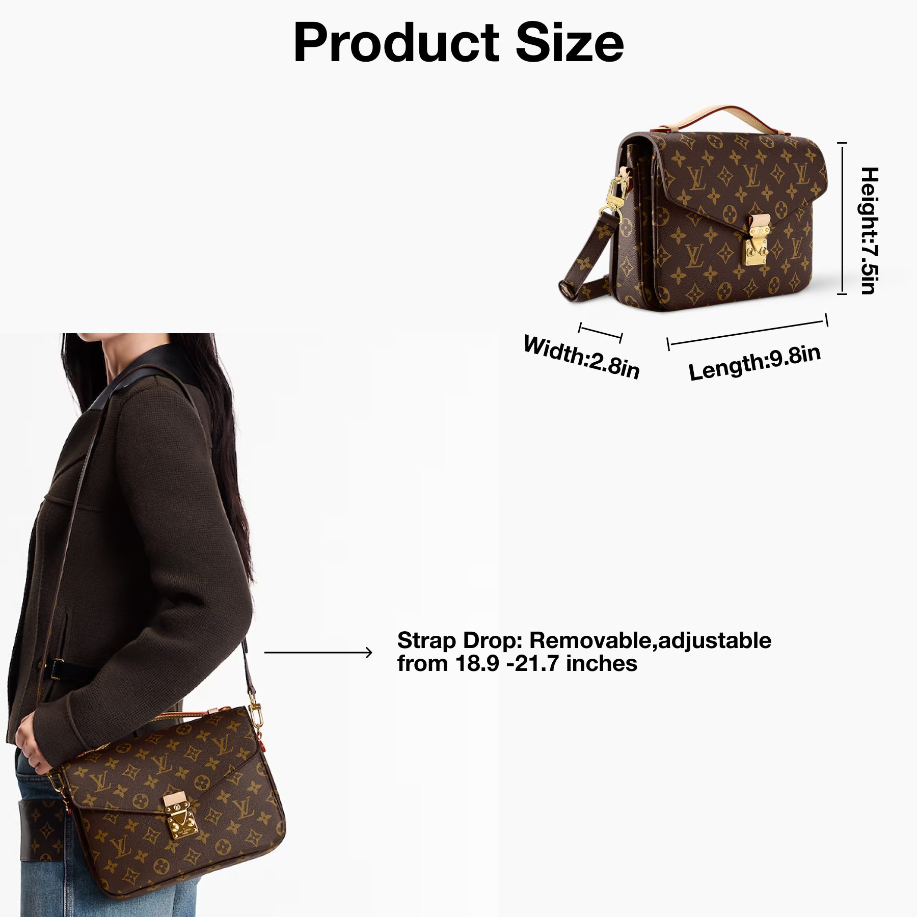 Designer Monogram Metis Pochette Monogram Brown - Crossbody Bag - Gorchic - $117.99