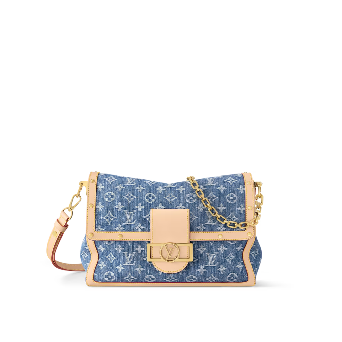 Designer Dauphine Soft GM Monogram denim - Denim Blue - Gorchic - $144.99