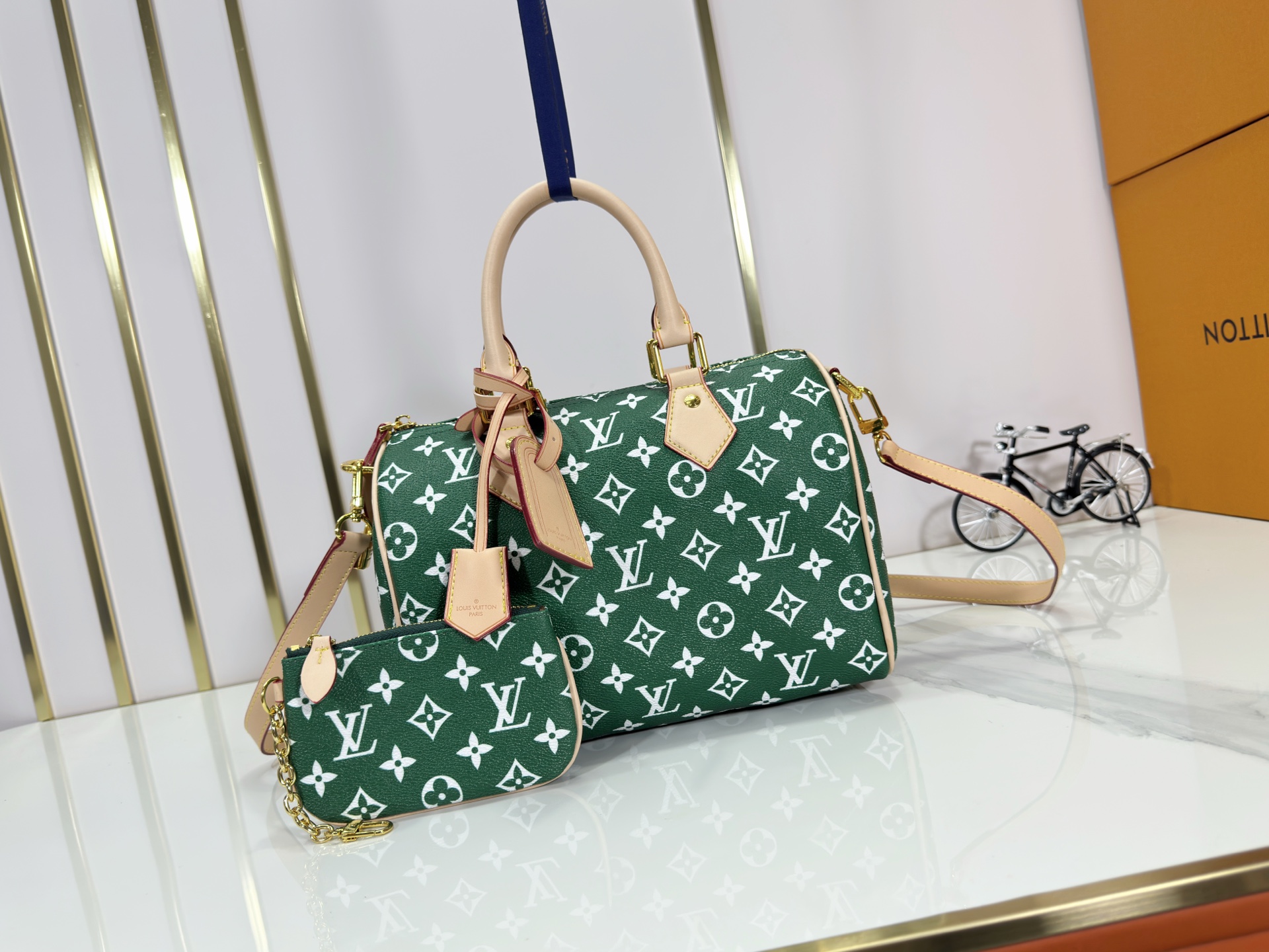 Designer SPEEDY P9 BANDOULIERE 30 HANDBAG Green - Bag - Gorchic - $137.99