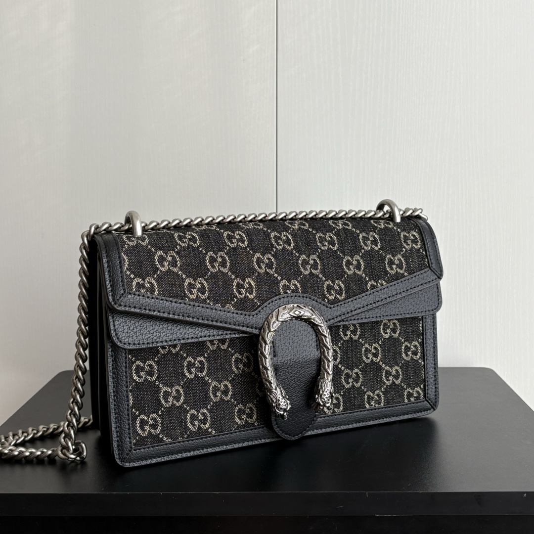 Double-G Dionysus Small GG-Jacquard Shoulderbag - black - Gorchic - $124.99