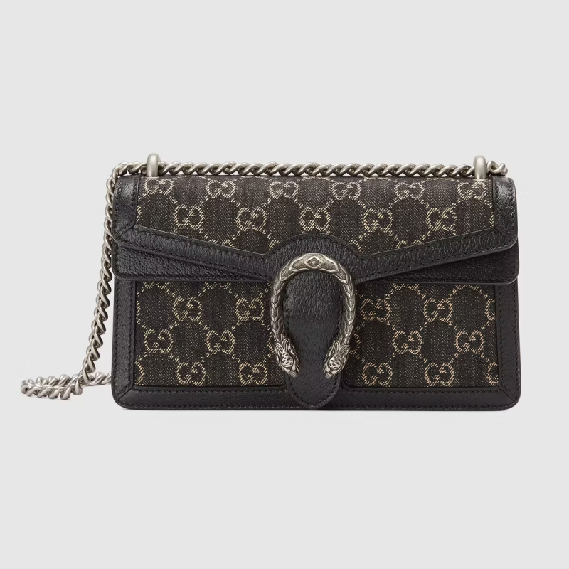 Double-G Dionysus Small GG-Jacquard Shoulderbag - black - Gorchic - $124.99