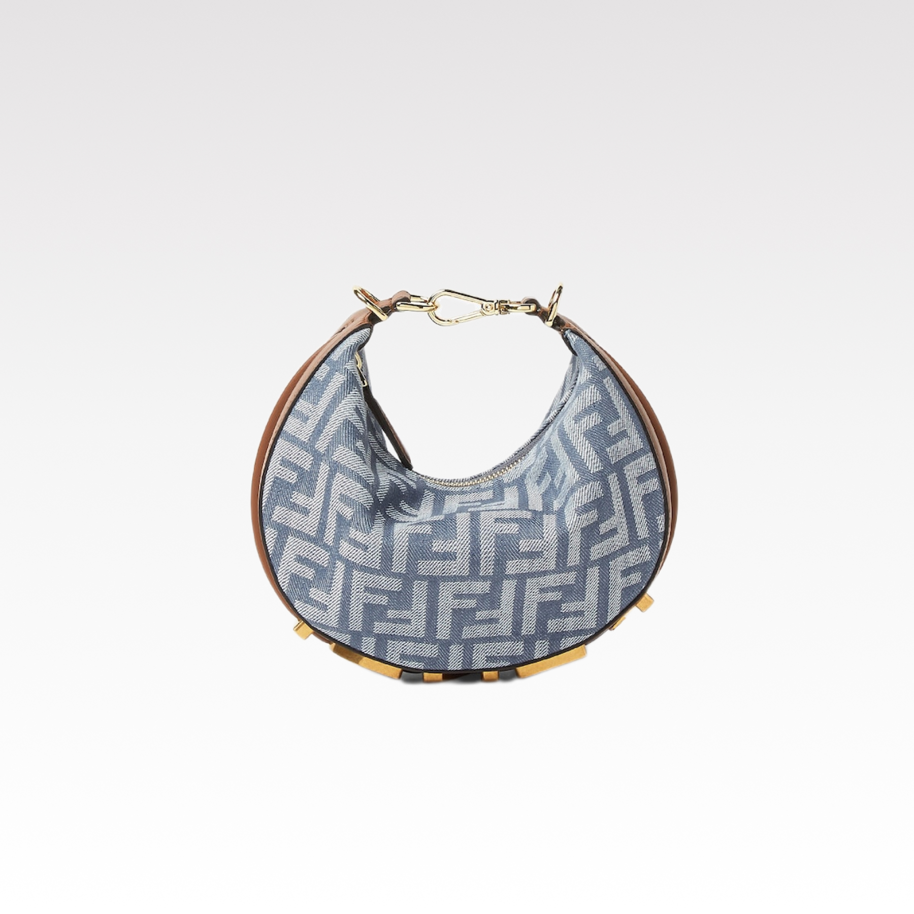 FD FDgraphy Blue Denim-Effect FF Jacquard Bag - Mini - Gorchic - $149.99