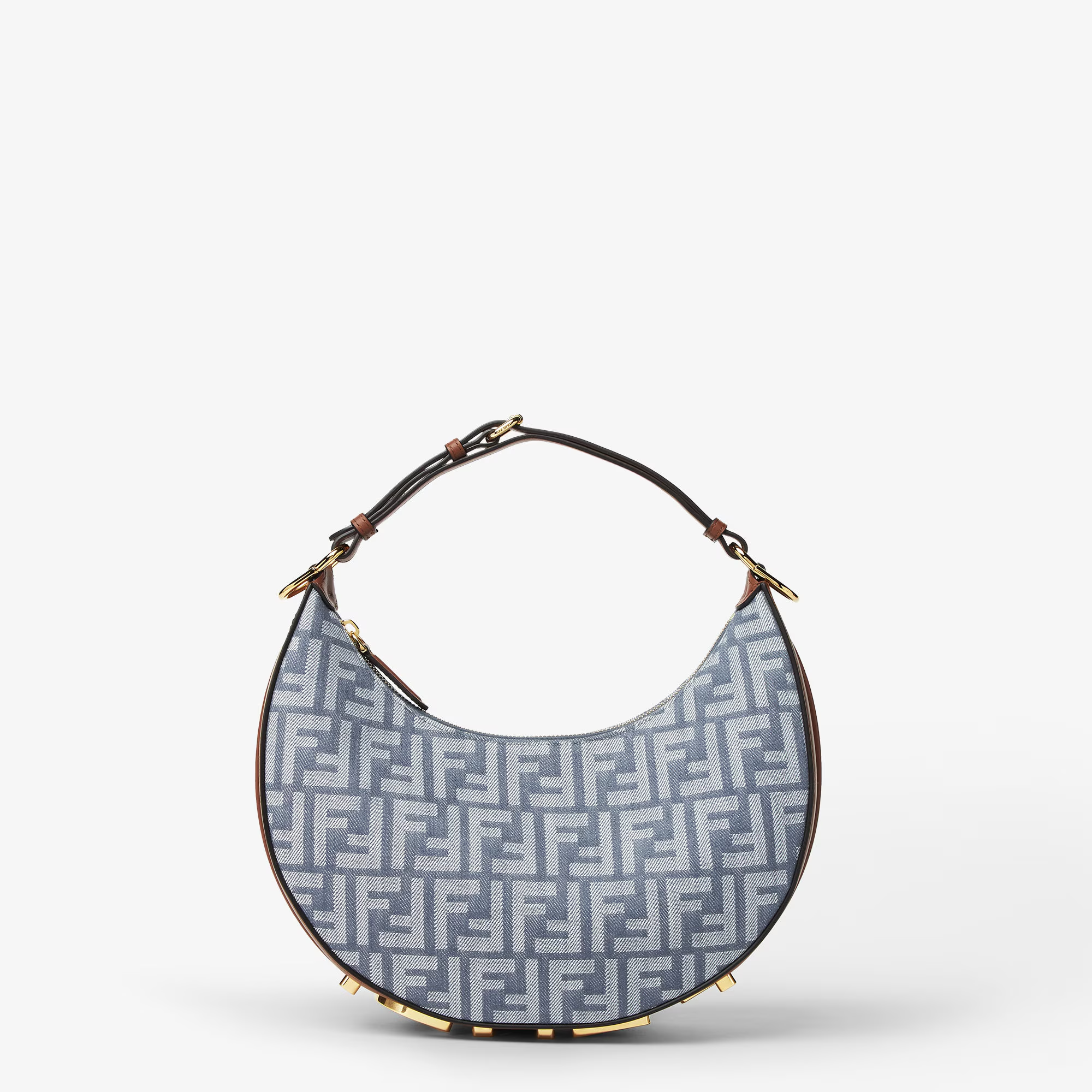 FD FDgraphy Blue Denim-Effect FF Jacquard Bag - Small - Gorchic - $153.99