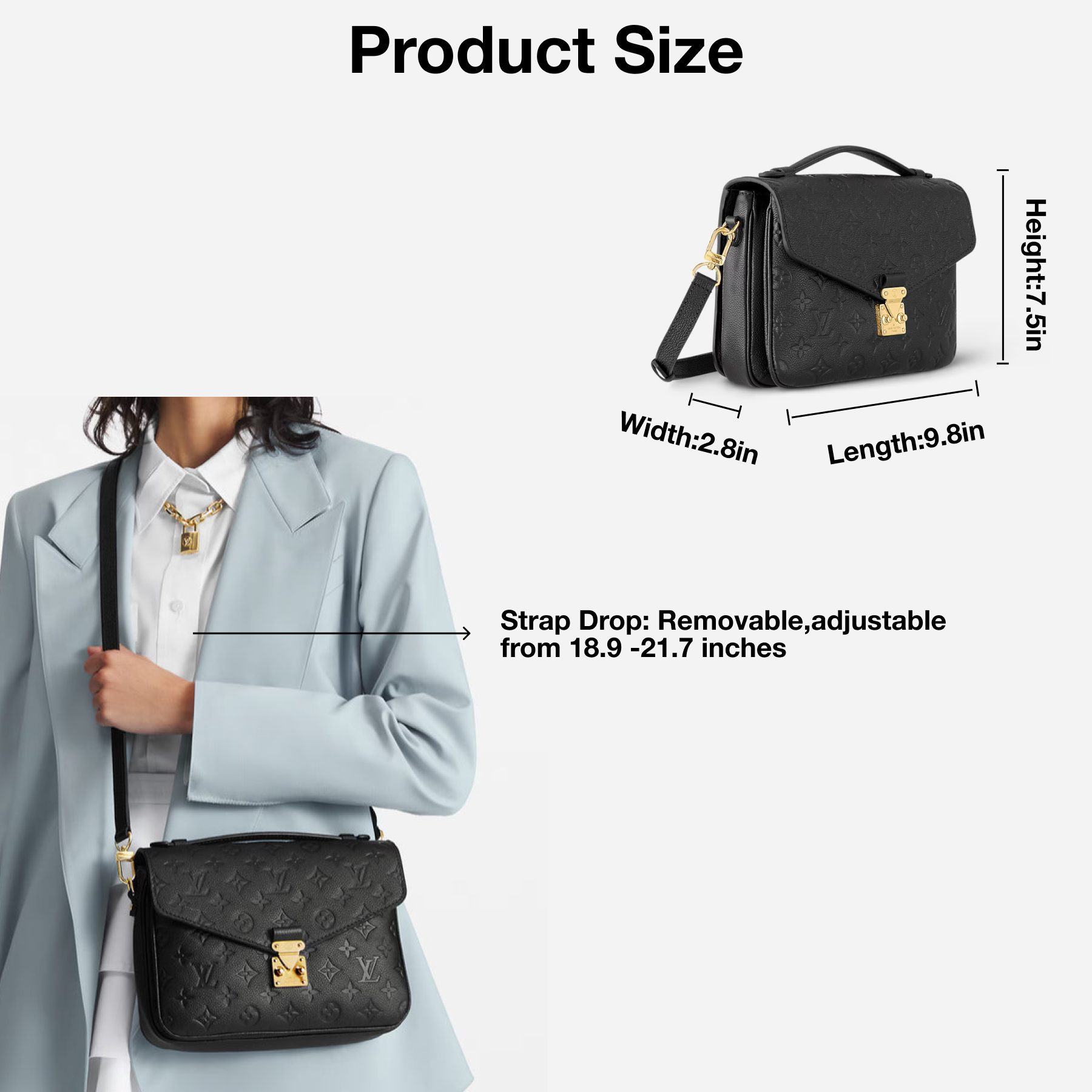 Designer Monogram Empreinte Monogram Leather Black Pochette Métis - Bag - Gorchic - $124.99