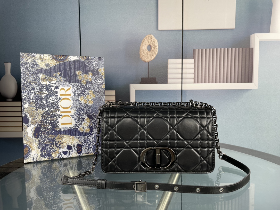 D-Inspired Soft Caro Bag - Black - Gorchic - $136.99